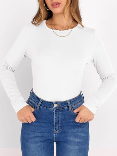 ANRABESS Women Long Sleeve Thermal Shirt Fleece Tops 2026 Fall Winter Crew Neck Casual Base Layer T-Shirts Warm Undershirts