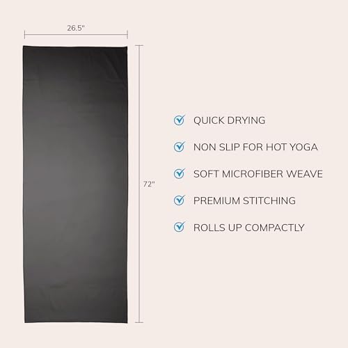 Fittest Pro Non-Slip Hot Yoga Towel with Super-Absorbent Soft Suede Microfiber in Many Colors, for Bikram Pilates and Yoga...
