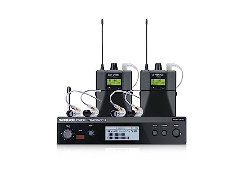 Shure PSM300 P3TRA215TWP Pro Wireless in-Ear Personal Monitor System with SE215-CL Earphones, Twinpack - H20 Band