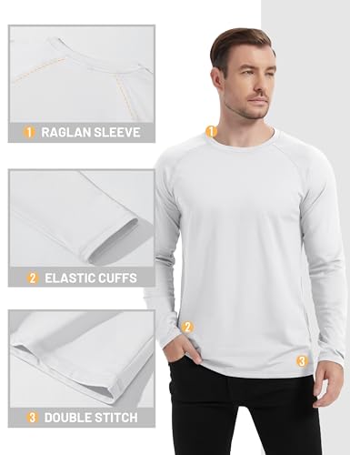 TACVASEN Men's Thermal Shirt Long Sleeve Fleece Lined Base Layer Lightweight Athletic Undershirt Winter Tops Workout