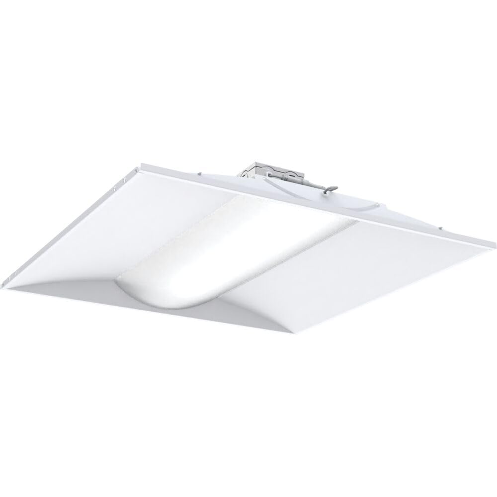 Lithonia Lighting 2X2 Led Troffer Light  Stack Switch Led Lay-In Ceiling Light Fixture  Adjustable Lumens  3500K/4000K/5000K Switchable Color Temperature  Includes Emergency Battery Backup  White