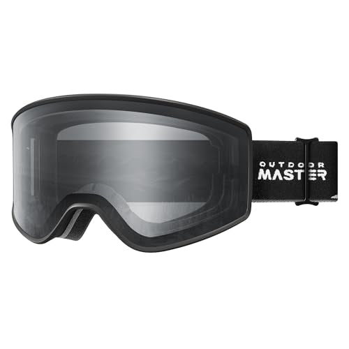 OutdoorMaster Pulse Ski Goggles, Frameless OTG Cylindrical Snow Goggles with Lock & Fit Lens Change System for Adults