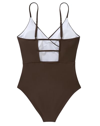 SUUKSESS Women Sexy Wrap Push Up One Piece Swimsuit Tummy Control Bathing Suit