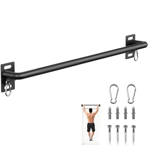 PAPABABE Wall Mounted Pull Up Bar, Chin Up Bar, Strength Training Pull-Up Bars Chin Up Bars for Home Gym