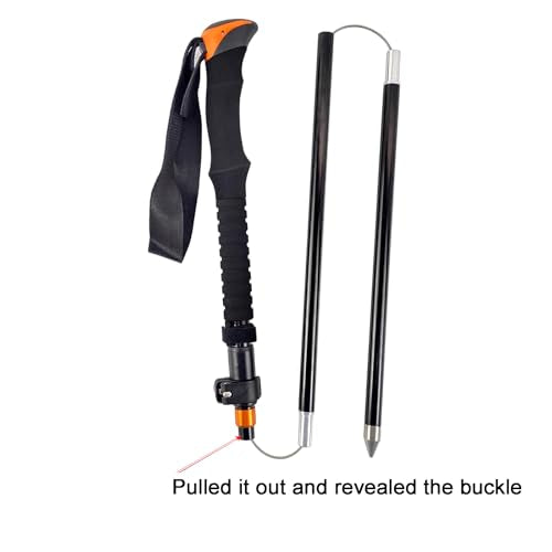 Aventik Fold-able Wading Staff Water Depth Safety Warning Sign Coated Stainless Steel Core T7075 Aluminum Body Corrosion R...