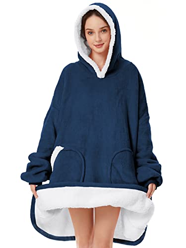 Century Star Wearable Blanket Hoodies for Women Men Sherpa Oversized Thick Cozy Fleece Soft Warm Adult Sweatshirt Hooded