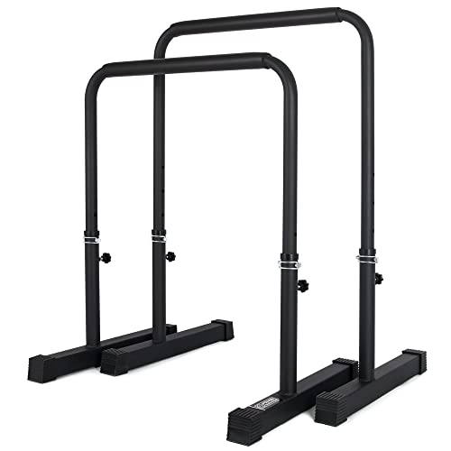 POWER GUIDANCE Dip Bar, Dip Stand Station for Full Body Strength Training, Adjustable Height 30Inches - 38.6Inched, 3 Colo...