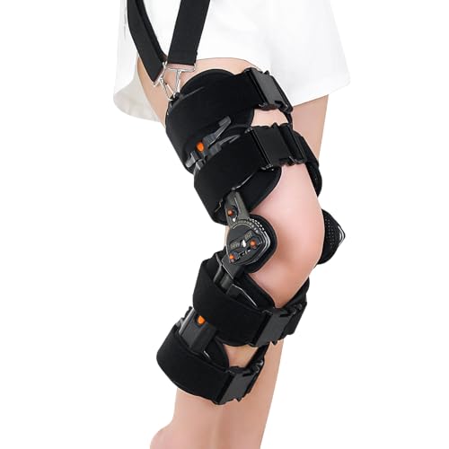 FocuBoody Hinged ROM Knee Brace,Unloader Knee Brace,Knee Immobilizer Brace,ACL, MCL and PCL Injury, Adjustable Orthopedic ...