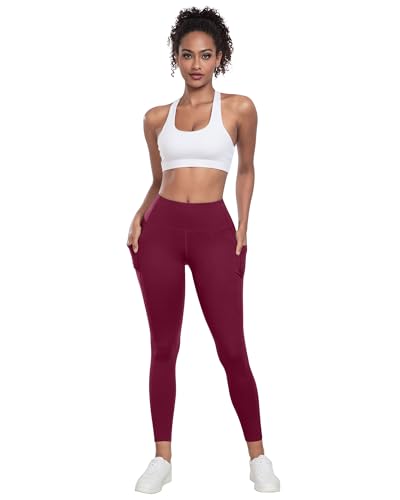 LZYVOO Leggings with Pockets for Women, 6 Packs Soft High Waisted Tummy Control Workout Yoga Pants