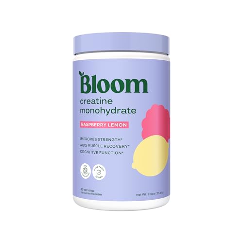 Bloom Nutrition Creatine Monohydrate Powder, 5g Micronized Creatine per Serving, Supports Muscle Recovery, Strength, Endur...