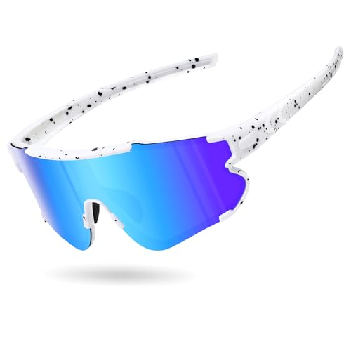 Fanshen Polarized Sports Sunglasses for Men Women, Baseball Softball Sun Glasses for Youth Womens Cycling, Running, Mounta...