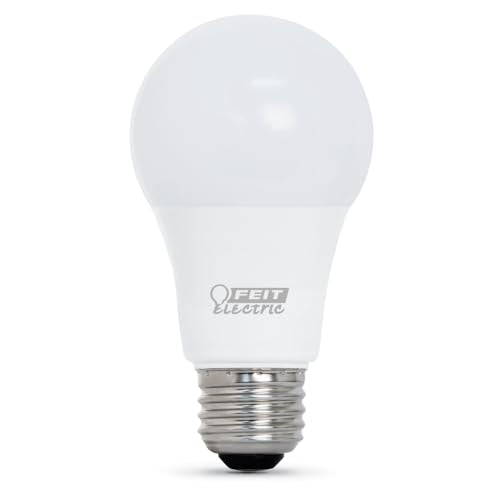 Feit Electric A19 100W Equivalent LED Light Bulbs, Dimmable, 3000k Bright White, 1600 Lumens, 22 Year Lifetime, E26 Base, CRI 90, UL Listed, Damp Rated, 2 Pack, OM100DM/930CA/2