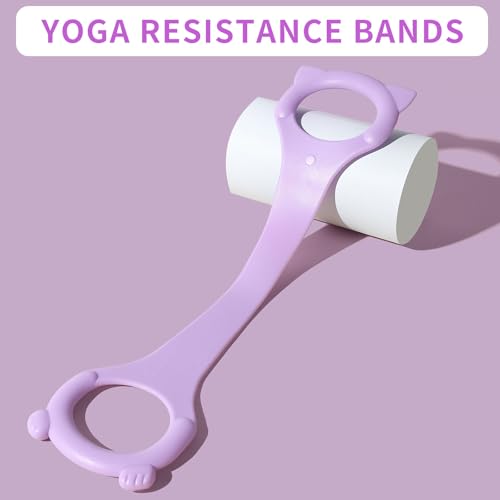 Figure 8 Fitness Resistance Band with Handles, Arm & Back Training Elastic Rope for Pure Barre Workout, Chest, Shoulder St...