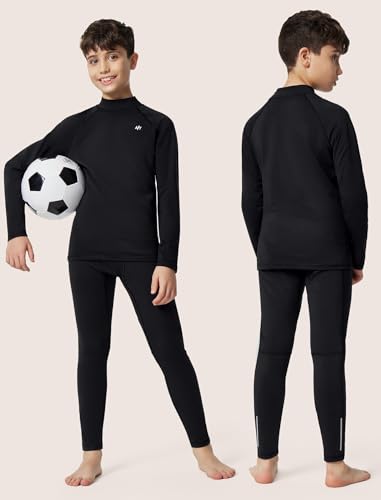 Ewedoos Thermal Underwear Set for Kids Thermals Top and Bottom Set Boys Long Johns Base Layer Thermal Set