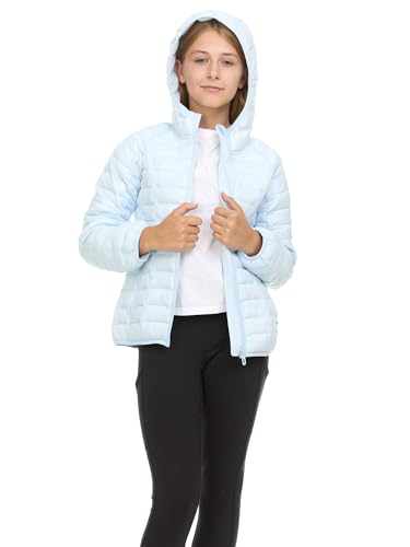 Spyder Girls Puffer Jacket with Hood Packable, Girls Winter Coats, Lightweight Ski Snow Outerwear