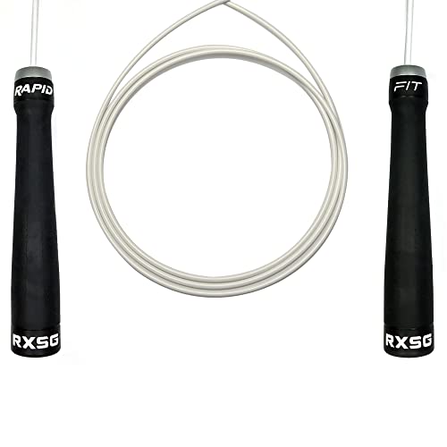 RX Smart Gear RapidFit Jump Rope | Adjustable Jumping Rope w/Ergonomic Dual Bearing Handles, Fitness Skipping Rope for Exe...