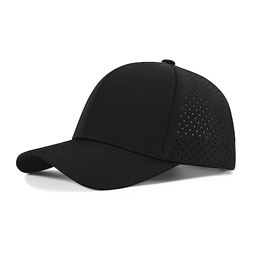VOBOOM Men Quick Dry Baseball Cap Laser Cut Mesh Ball Curved Brim Snapback Hat
