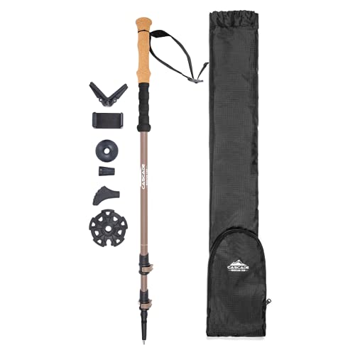 Cascade Mountain Tech Trekking Poles - Carbon Fiber Monopod Walking or Hiking Sticks with with Accessories Mount and Adjus...