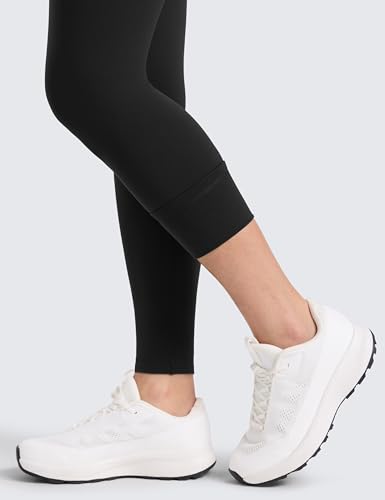 CRZ YOGA Matte Thermal Fleece Lined Leggings 28'' - Casual Lounge Workout Womens Yoga Full Length Pants Winter Warm