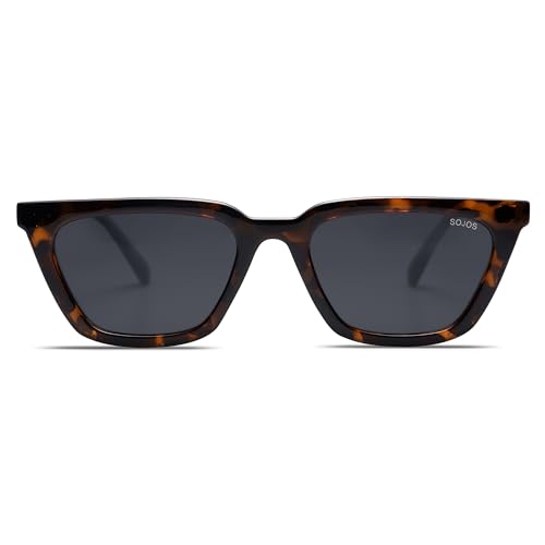 SOJOS Polarized Narrow Square Cateye Sunglasses for Women Retro Trendy Driving Glasses SJ2169
