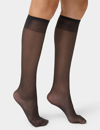 No nonsense Women's Sheer Knee Highs with Comfort Top Nylon Trouser Stockings Value Pack