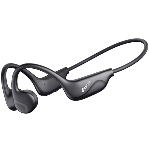 CPTEA Bone Conduction Headphones, Open Ear, Bluetooth V6.0, IPX5, Sweat Resistant,10Hrs Playtime, Comfortable Fit Sports W...