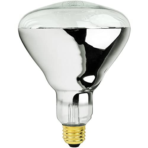 250 Watt Heat lamp Bulb for Bathroom R40 Incandescent Shower Heat Lamp Clear Infrared Bath Light 250R40 Chicken Light Bulb E26 Base 1 Pack