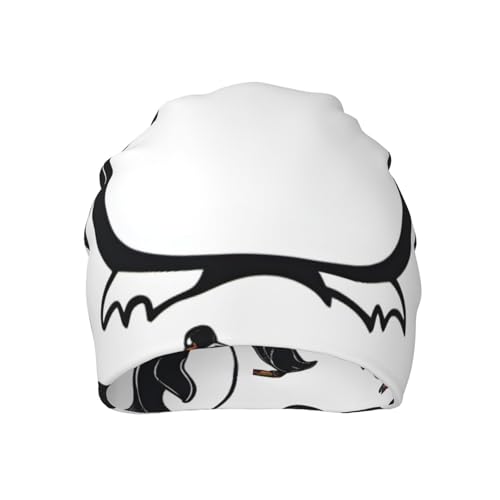 bnvaab Cute Penguin Print Beanie Hat for Men and Women Stretchy Slouchy Winter Warm Cap Headwear Accessory Black