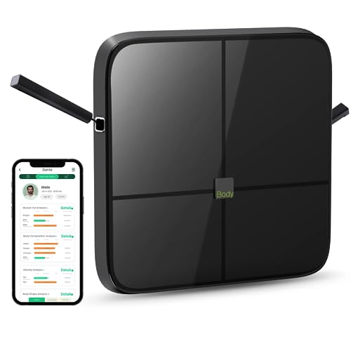 BodyPedia 8-Electrode Smart Scale for Body Weight, Digital Bathroom Weighing Scale Analyzes 43 Metrics (BMI/Muscle/Fat), B...
