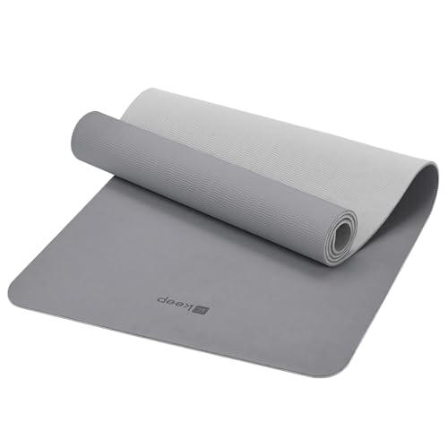 KEEP 7mm Thick Yoga Mat - Eco-Friendly TPE Non Slip Exercise Mat for Women, 72"x24" Double-Color Workout Mat for Home Fitn...