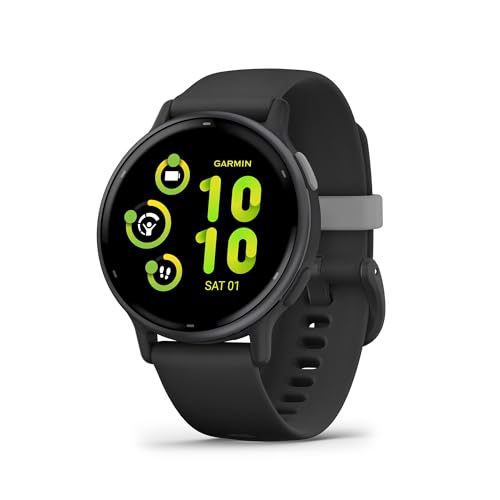 Garmin Vívoactive 5, Health and Fitness GPS Smartwatch, AMOLED Display, Up to 11 Days of Battery, Slate Aluminum Bezel wit...