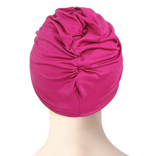 Women Swim Cap Elastic Swim Turban Cap Cover Ear Bath Pool Swimming Cap Pleated Shower Cap for Long Short Weave Curls Hair