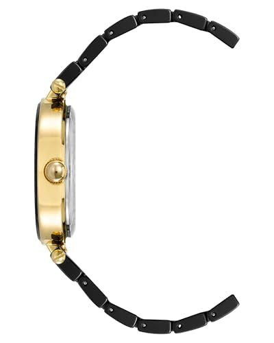 Anne Klein Women's Black Ceramic Bracelet Watch with Diamond Accent