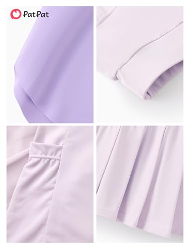 PATPAT Girls Tennis Skirt Sets Moisture Wicking Tank Tops and Pleated Skirts 2 Piece Outfits Activewear Sets 5-12 Years