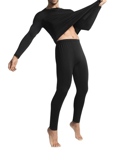 Long Johns Thermal Underwear for Men with Fleece Lined,Base Layer Top and Bottom Set for Cold Weather