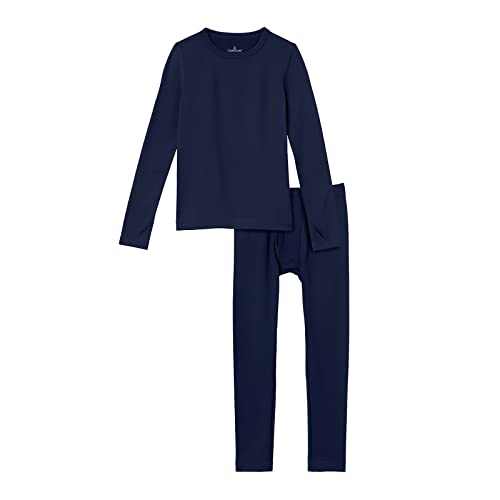 Cuddl Duds Boys Cold Weather Fleece-Lined Thermal Underwear 2-Piece Set - Kids Long Sleeve Top and Leggings Long Johns