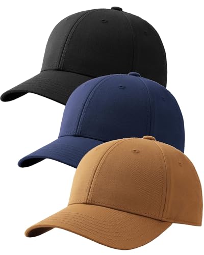 FURTALK Mens Structured Baseball Cap Adjustable Washed Cotton Golf Dad Hat Plain Classic Hats for Men