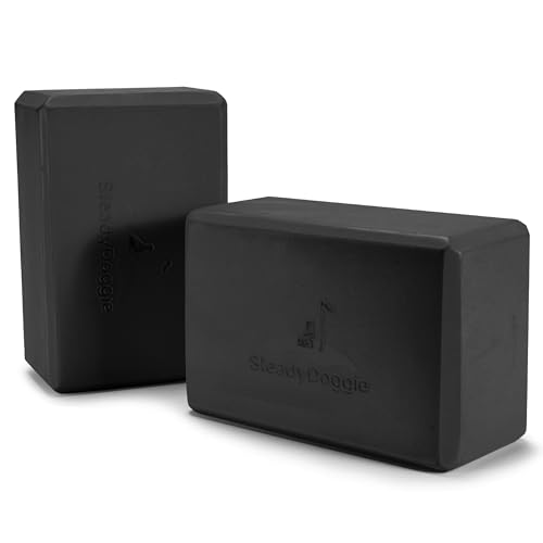 Steady Doggie Premium Yoga Blocks - Made from High-Density Foam - Non-Slip, Lightweight - Suitable For Yoga, Pilates, Medi...