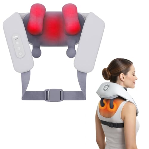 Shiatsu Neck and Back Massagers with Heat, 150 Mins Uses, 4 Modes & Adjustable Massage Head, Electric 3D Deep Tissue Knead...