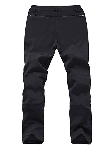 Gash Hao Mens Snow Ski Waterproof Softshell Snowboard Pants Outdoor Hiking Fleece Lined Zipper Bottom Leg