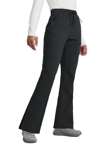 baleaf Women's Waterproof Pants Hiking Snow Fleece Lined Pockets Thermal Warm Insulated Softshell Ski