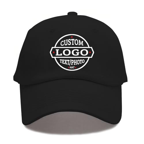 Custom Hat Bulk Designs Your Own Customized Hats Add Logo Or Photo Unisex Baseball Trucker Hat A-Black