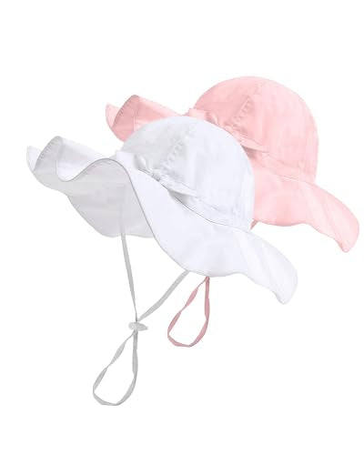 FURTALK Baby Sun Hat Toddler Beach Hats with UPF 50+ Sun Protection Wide Brim Girls Bucket Hat
