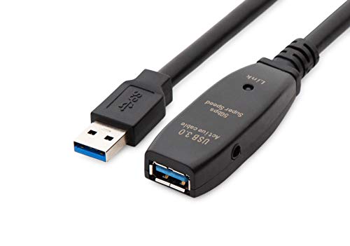 MutecPower 32 Feet Active USB Extension Cable 3.0 Male to Female with 2 Extension chipset Signal Booster - Active Extensio...