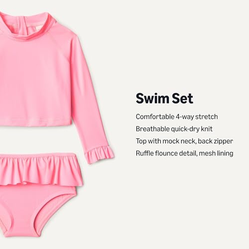 Amazon Essentials Baby-Girls 2-Piece Long Sleeve Rashguard Set