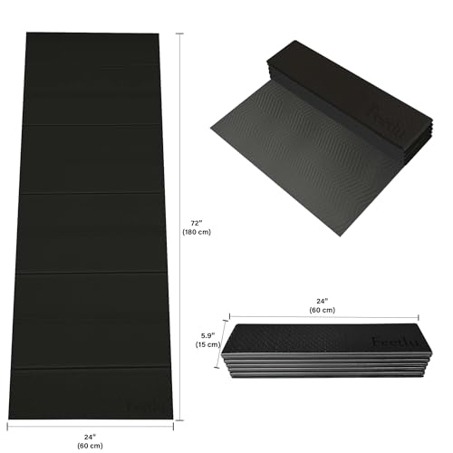 Feetlu Foldable Yoga Exercise Mat – Lightweight, Anti-Slip, and Easy to Store for Yoga, Pilates, Home Workouts, and Floor ...