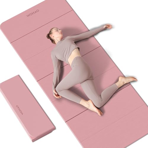 WOHAO 7-Fold Yoga Mat 74"x31" - 0.31 Inch Thick Folding Exercise Mat, Extra Wide Non-Slip POE Mat for Travel, Storage, Yog...