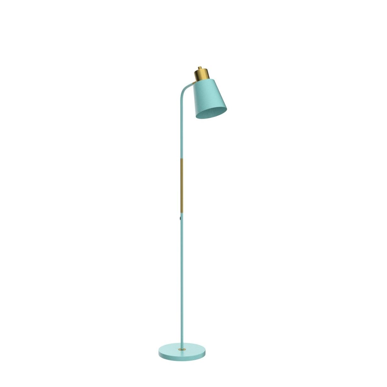 LALISU Industrial Floor Lamp - Adjustable Metal Heads, Rustic Farmhouse Style, Green Color, Ideal for Living Room, Bedroom, Office