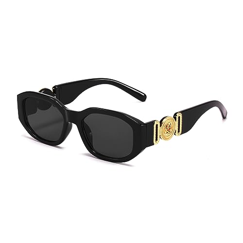 BUTABY Rectangle Sunglasses for Women Retro Driving Glasses 90’s Vintage Fashion Irregular Frame UV400 Protection