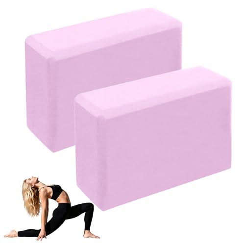 Leikefitness Yoga Blocks 2 Pack,Lightweight-High Density Eva Foam Soft Non-Slip for Yoga, Pilates, Meditation 9"×6"×3"